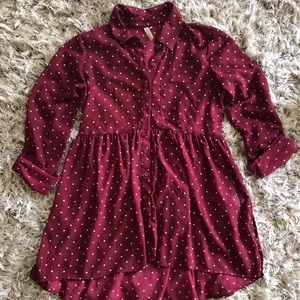 Red camel polka dot tunic/shirt